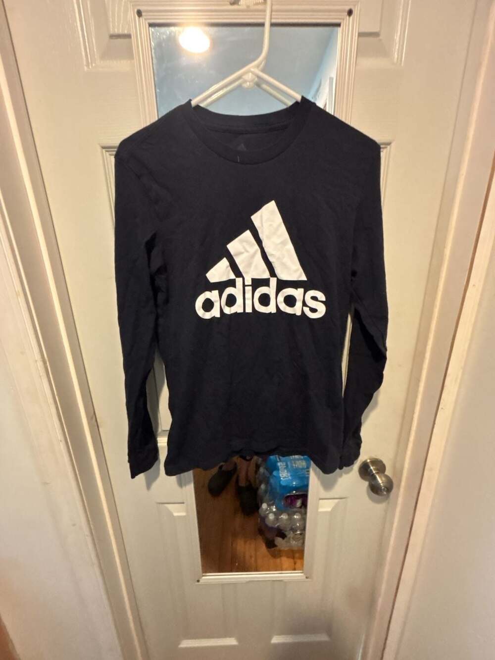 Adidas Amplifier Long Sleeve Logo T-Shirt Navy Blue Small